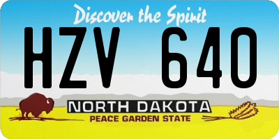 ND license plate HZV640