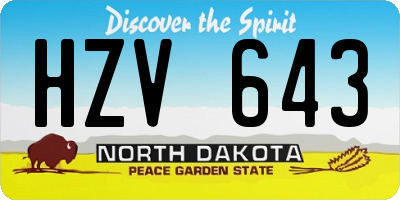 ND license plate HZV643