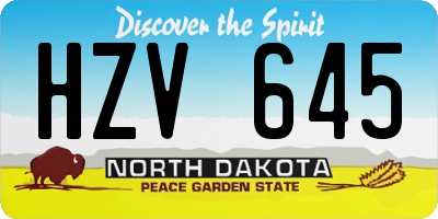 ND license plate HZV645