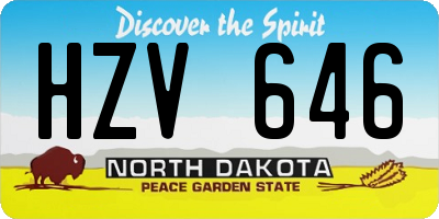 ND license plate HZV646