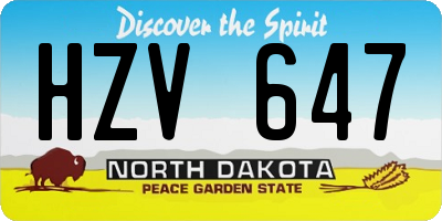 ND license plate HZV647