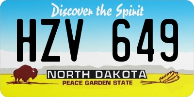 ND license plate HZV649
