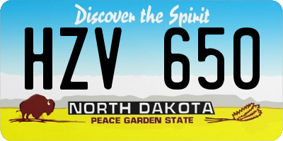 ND license plate HZV650