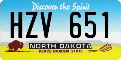 ND license plate HZV651