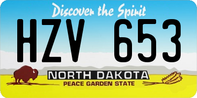 ND license plate HZV653