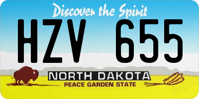 ND license plate HZV655