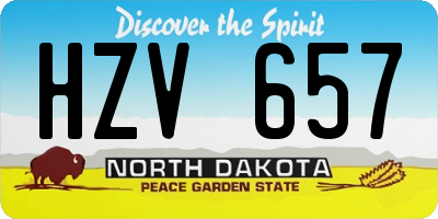 ND license plate HZV657