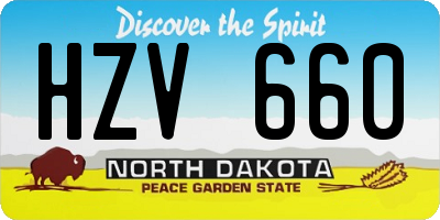 ND license plate HZV660