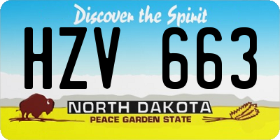 ND license plate HZV663