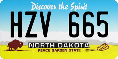 ND license plate HZV665