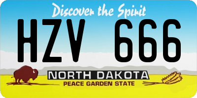ND license plate HZV666