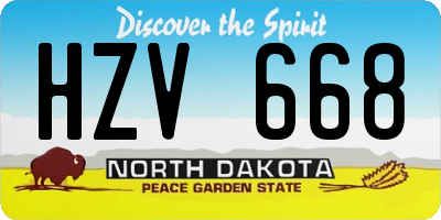 ND license plate HZV668