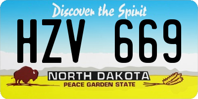 ND license plate HZV669