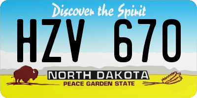 ND license plate HZV670