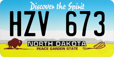 ND license plate HZV673