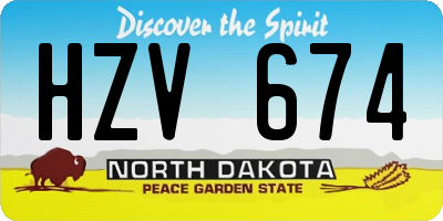 ND license plate HZV674