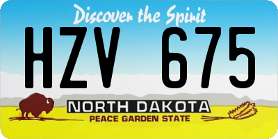 ND license plate HZV675