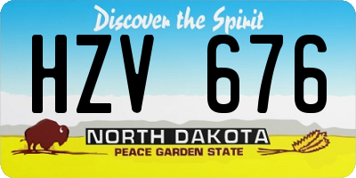 ND license plate HZV676