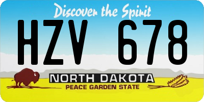 ND license plate HZV678