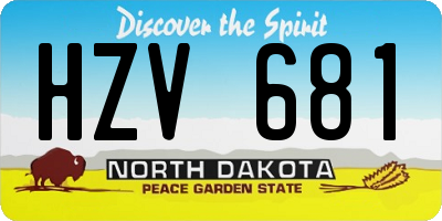 ND license plate HZV681