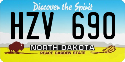 ND license plate HZV690