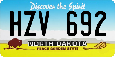 ND license plate HZV692