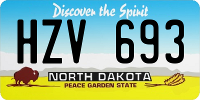 ND license plate HZV693