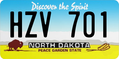 ND license plate HZV701