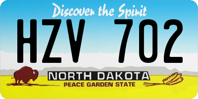 ND license plate HZV702