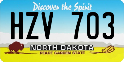 ND license plate HZV703