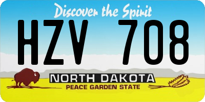 ND license plate HZV708