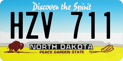 ND license plate HZV711