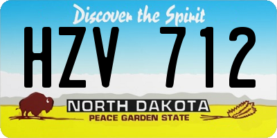 ND license plate HZV712