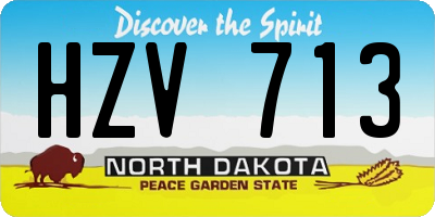 ND license plate HZV713