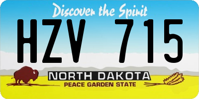 ND license plate HZV715