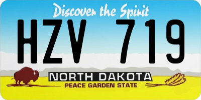 ND license plate HZV719