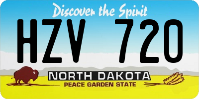 ND license plate HZV720