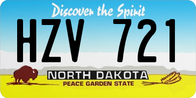 ND license plate HZV721