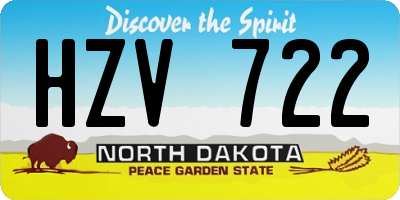 ND license plate HZV722