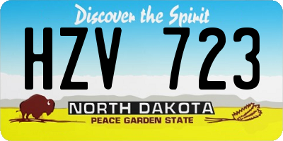 ND license plate HZV723