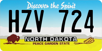 ND license plate HZV724