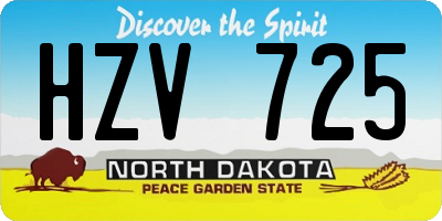 ND license plate HZV725