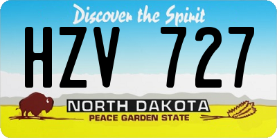 ND license plate HZV727