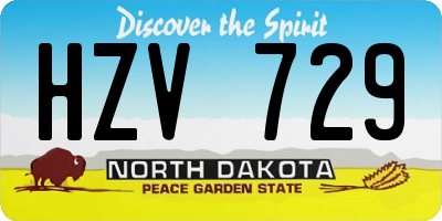 ND license plate HZV729
