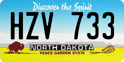 ND license plate HZV733