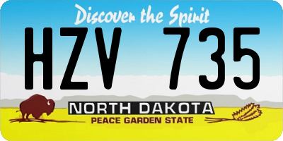 ND license plate HZV735