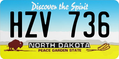 ND license plate HZV736