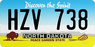 ND license plate HZV738