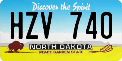 ND license plate HZV740
