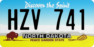 ND license plate HZV741
